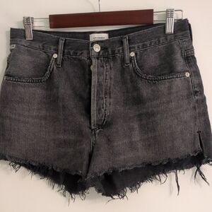 Citizens of Humanity Annabelle Raw Cut Premium Vintage Charcoal Jean Shorts 28